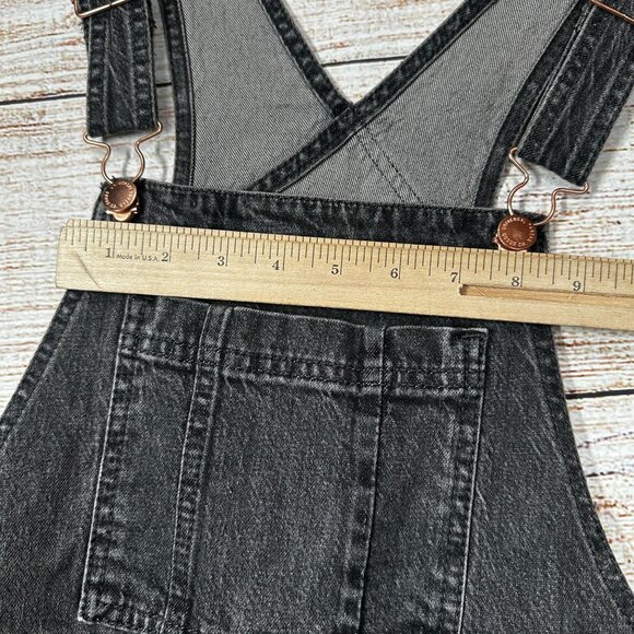 Universal Thread Black Denim Overalls Women’s Size 0/25R Straight Leg Jeans - Picture 8 of 10